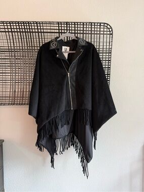 Free people Understaded Leather Poncho